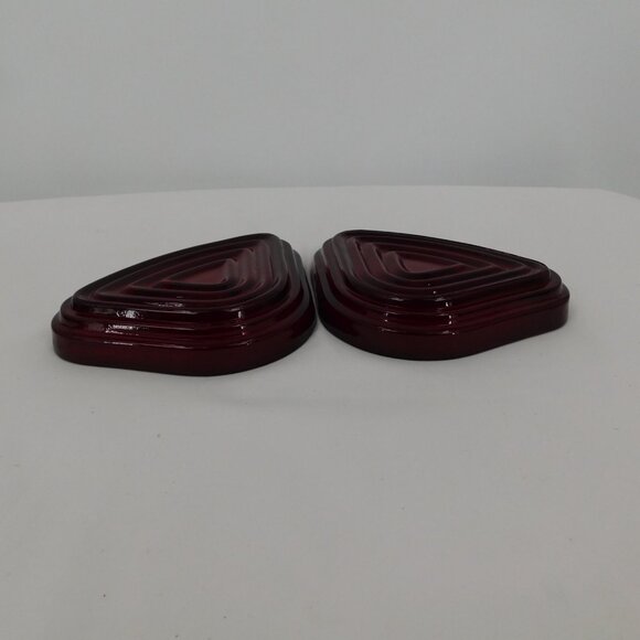 Lot of 4 Anchor Hocking Manhattan Ruby Red Glass Relish Inserts NO TRAY Vintage - Picture 7 of 8